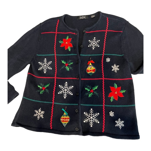 Crystal-Kobe Holiday Women’s Ugly Christmas Sweater Cardigan - Picture 1 of 13